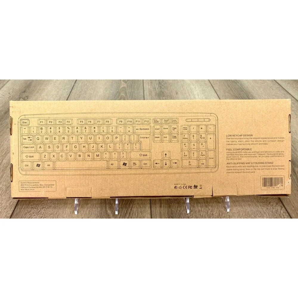 SSM-Keyboard Anti-Splash Thiner Key Keyboard SSM-USB-BKB - Corded NEW